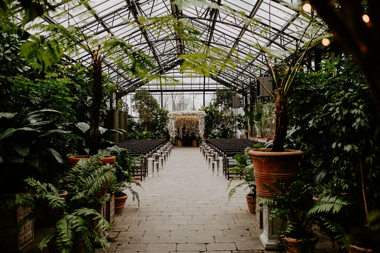 Indoor garden wedding ceremony space