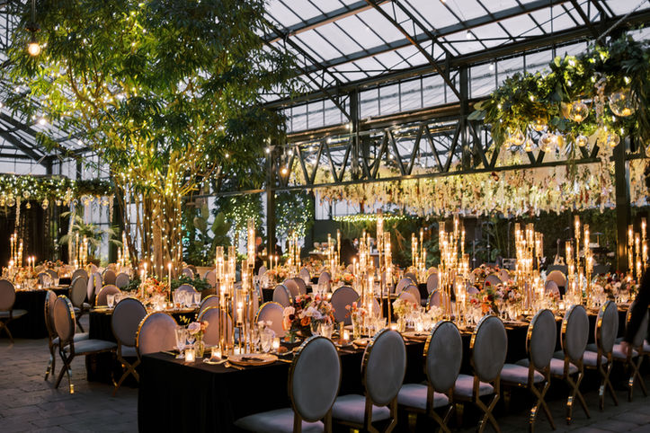Botanical reception featuring luxury place settings for romantic weddings