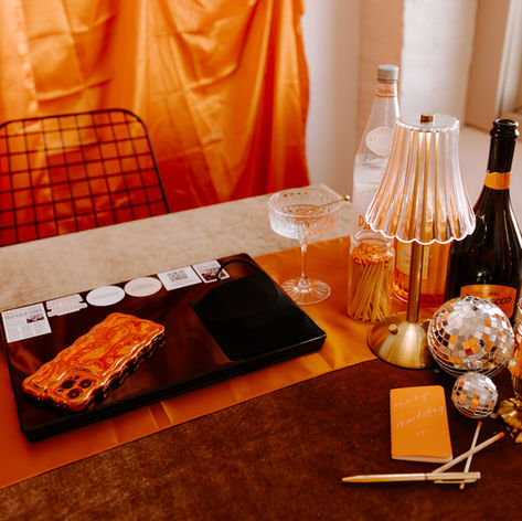 Computer on table with iphone