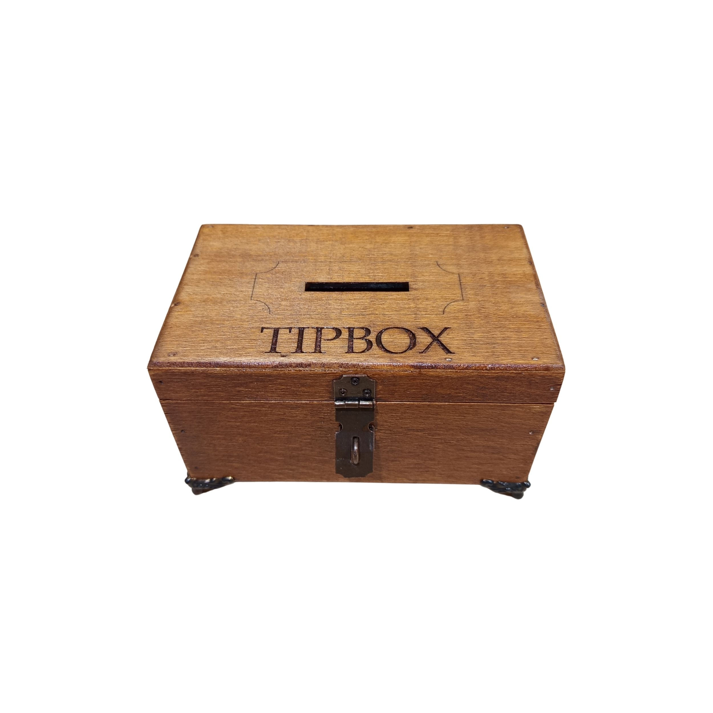 Mini Ahşap Bahşiş Kutusu Tip Box 15x10x10 cm
