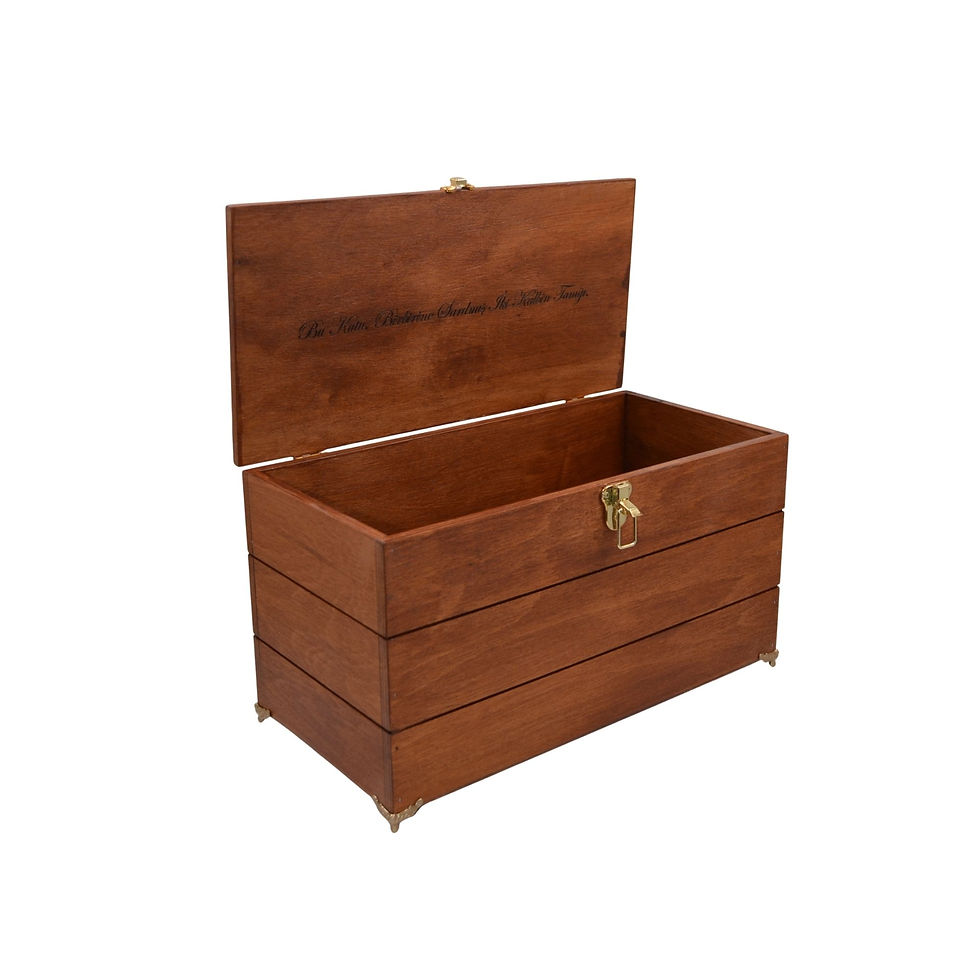 Küçük resim: Ahşap Sandık Kutu 40x20x20 cm Marin Kayın El Yapımı Çeyiz Hatıra Hediye Kutusu