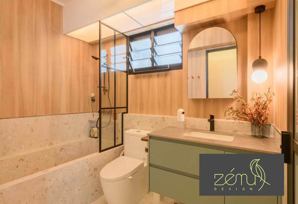 Retro style interior bathroom