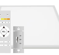 This edge-lit panel is CCT selectable at 3000K, 3500K, 4000K, and 5000K. It is controlled by a wall switch or a 2.4 GHz hand-held remote. The fixture utilizes a PMMA LGP to prevent yellowing over time.