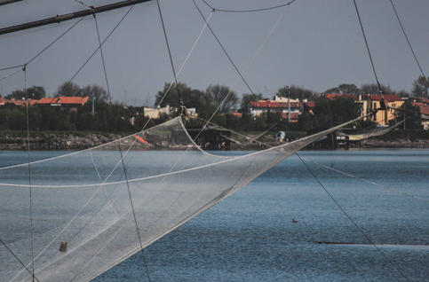 Rete da pesca per casoni di valle
