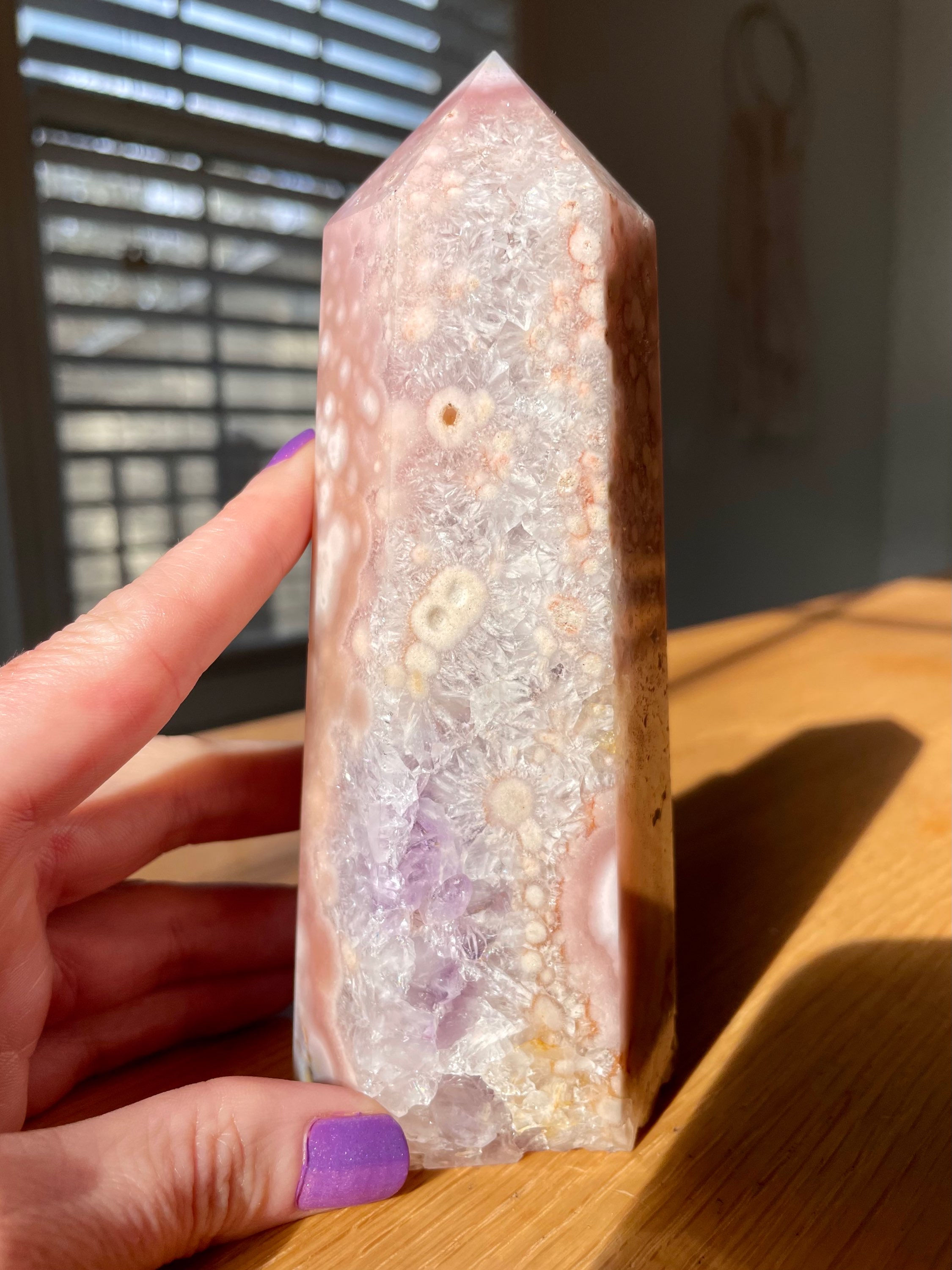 Flower Agate with Pink & Purple Amethyst