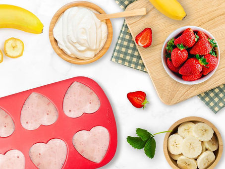 Strawberry & Banana Heart Treats