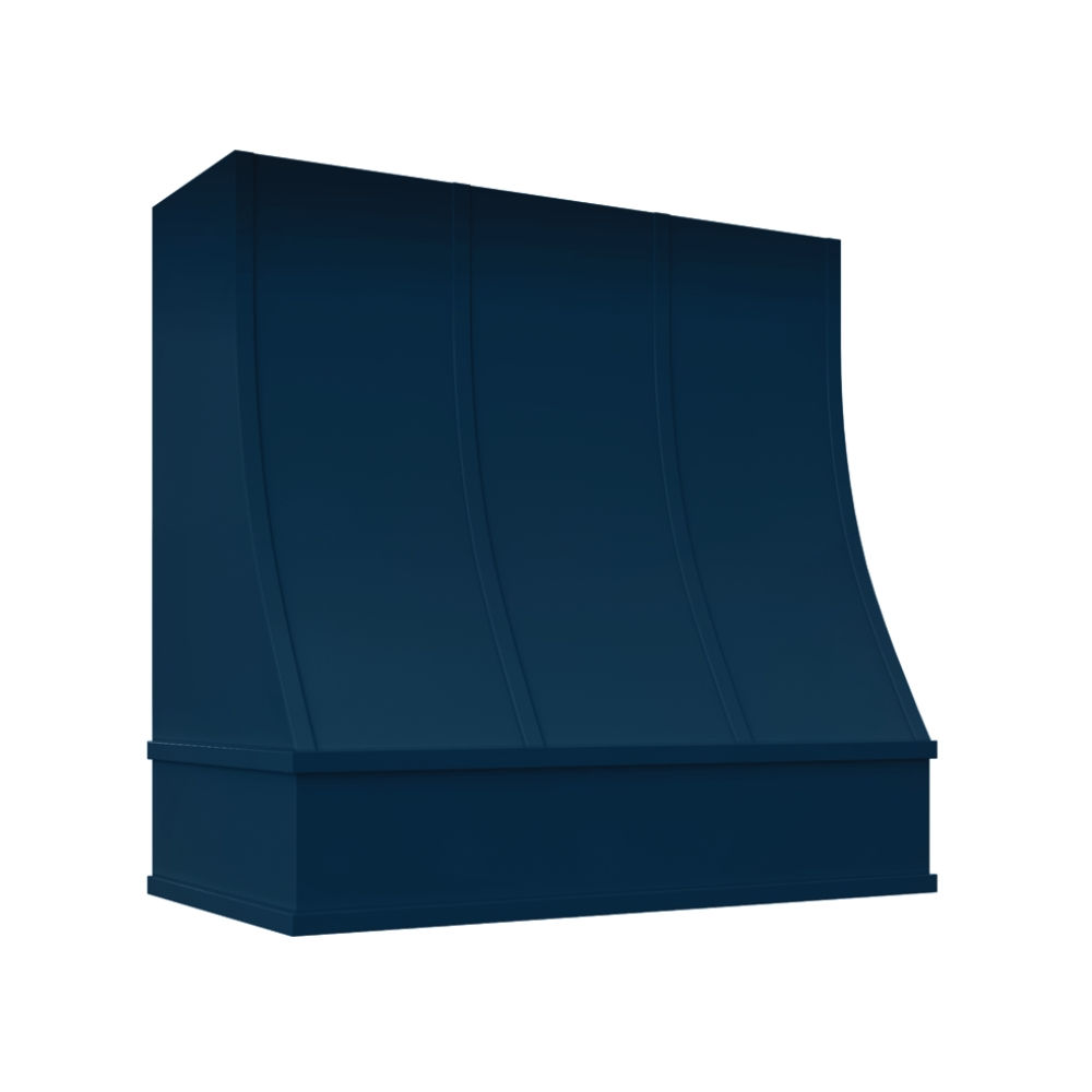 Sloped Wood Hood - Flat Molding with Strapping - Navy