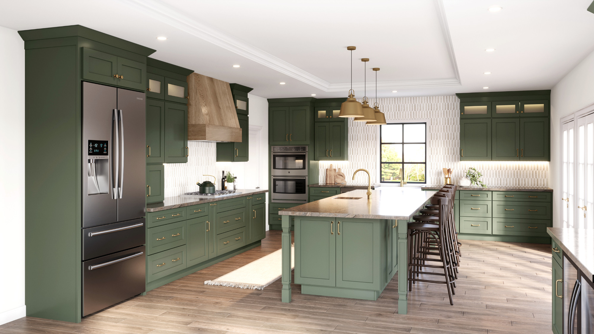 Shop Portland Pine Green Shaker Assembled Kitchen Cabinets shop-portland-pine-green-shaker-assembled-kitchen-cabinets