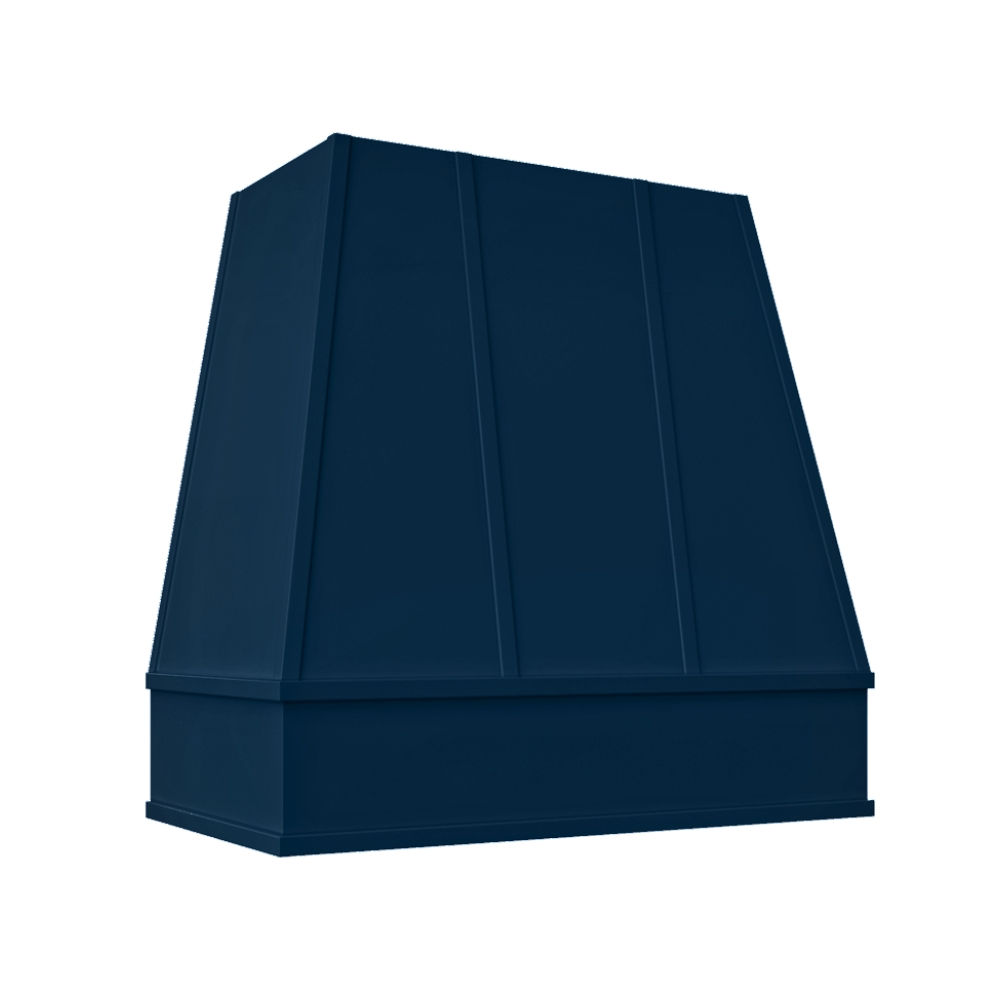 Tapered Wood Hood - Flat Molding with Strapping - Navy