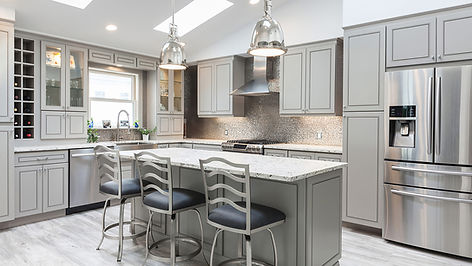 Perfect for Transitional or Contemporary Interior Designs, This Quality All Wood Cabinets Features a Modern Raised Panel Door Style with Decorative Bead Detail and a Grey Painted Finish. These Premium Cabinets are In-Stock and Ready to Ship to Your Home or Jobsite - Request a Free Kitchen Design or Quote to Start Your Cabinet Project.