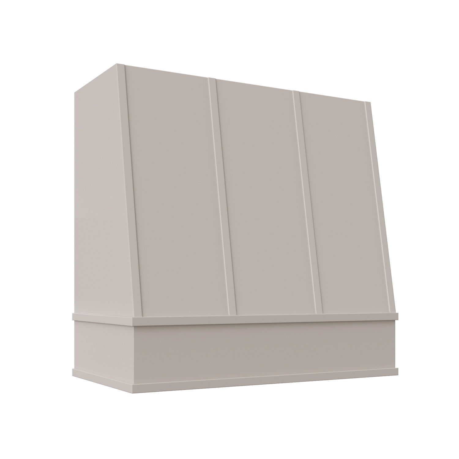 Angled Wood Hood - Flat Molding with Strapping - Dove