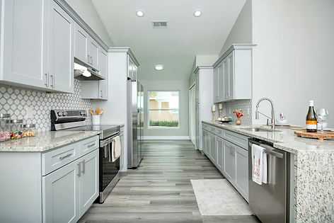 Dove Grey Shaker QUICK Ship Kitchen Cabinets with All Wood Construction are In-Stock - These Versatile RTA Cabinets have Standard Soft Close Features, Dovetail Drawers, and an HDF Door Design for Increased Stability in Dry or Humid Climates.