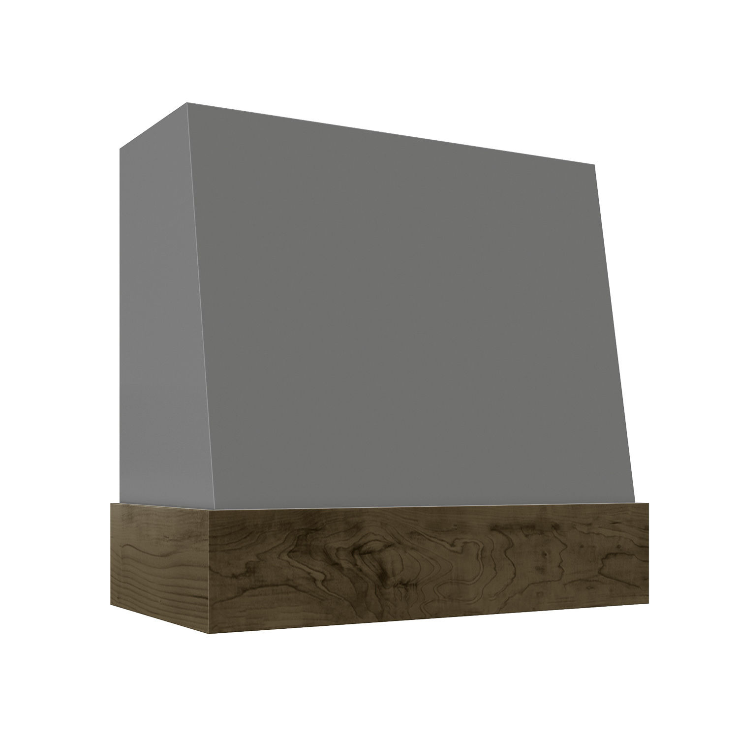 Angled Wood Hood - Smooth with Walnut Band - Grey