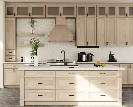 White Oak Quick-Ship Cabinets are In-Stock and Ready to Ship to Your Home or Jobsite - Beautiful Transitional Style White Oak Cabinetry