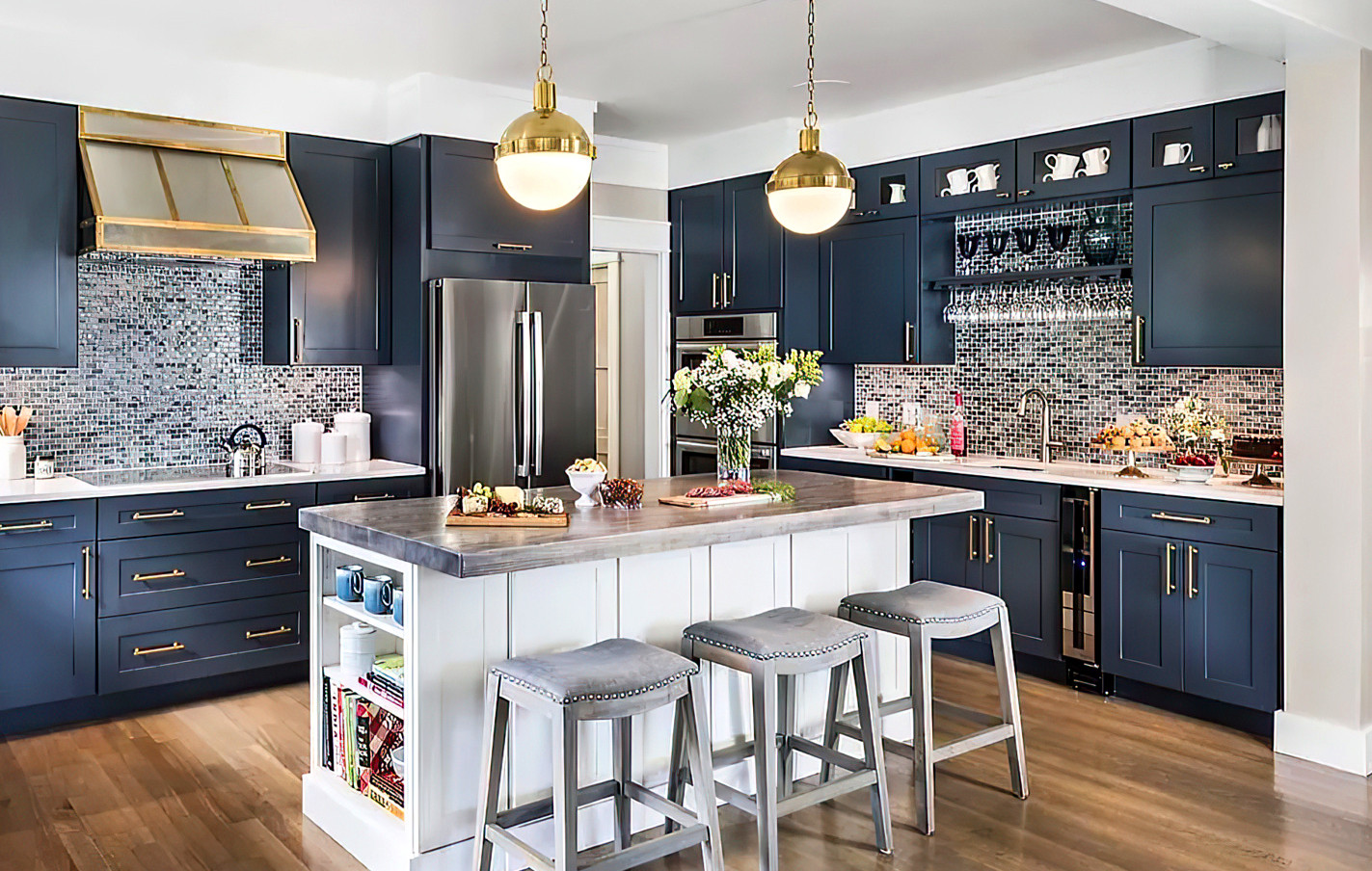 Aspen Navy Blue Shaker Kitchen Cabinets | Prefinished Cabinets