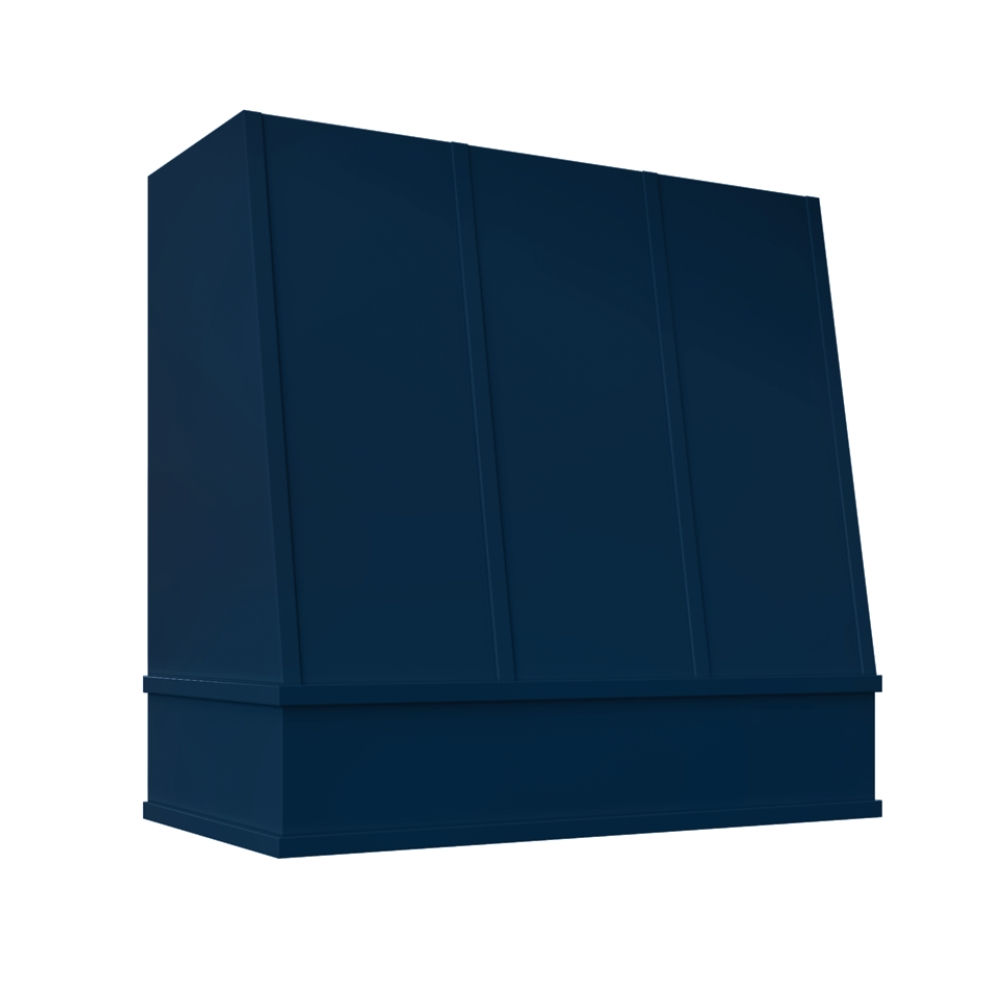 Angled Wood Hood - Flat Molding with Strapping - Navy
