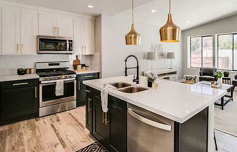 In-Stock Black Kitchen Cabinets with All Wood Construction and a True Black Painted Finish feature Soft Close Doors & Drawers, Dovetail Drawer Construction, and Arrive RTA, or Ready-to-Assemble, Directly to Your Home or Jobsite.