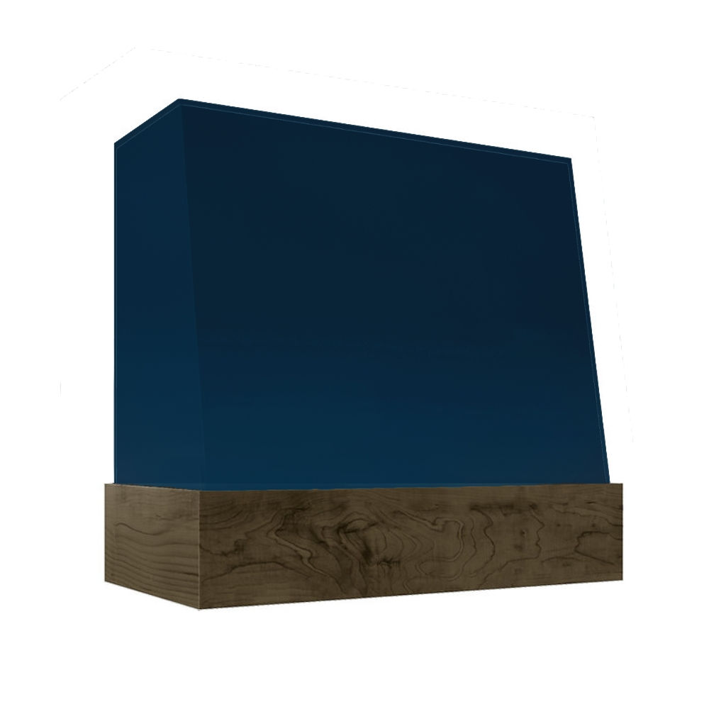 Angled Wood Hood - Smooth with Walnut Band - Navy