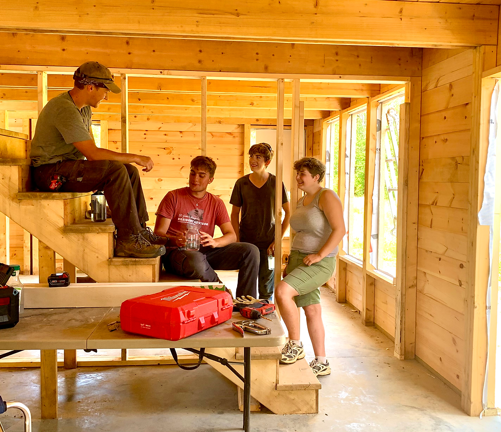 These stairs make a handy hang-out spot during breaks