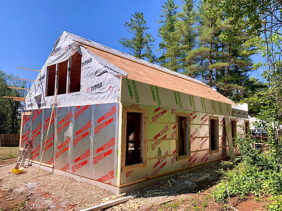 The east and north sides are getting their second layer