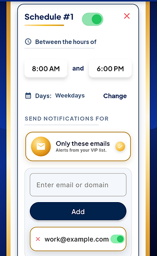 Schedule Gmail notification settings
