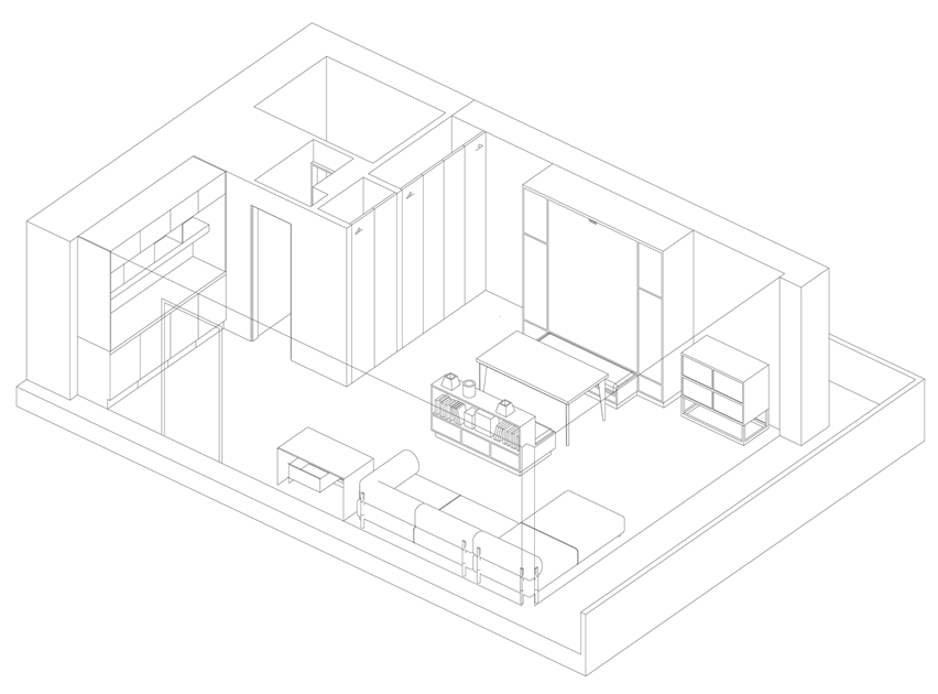 CAMA RETRÁTIL APARTAMENTO PEQUENO DECORAÇÃO