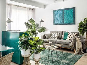 Luminosidade e predomínio de tons verdes da decoração