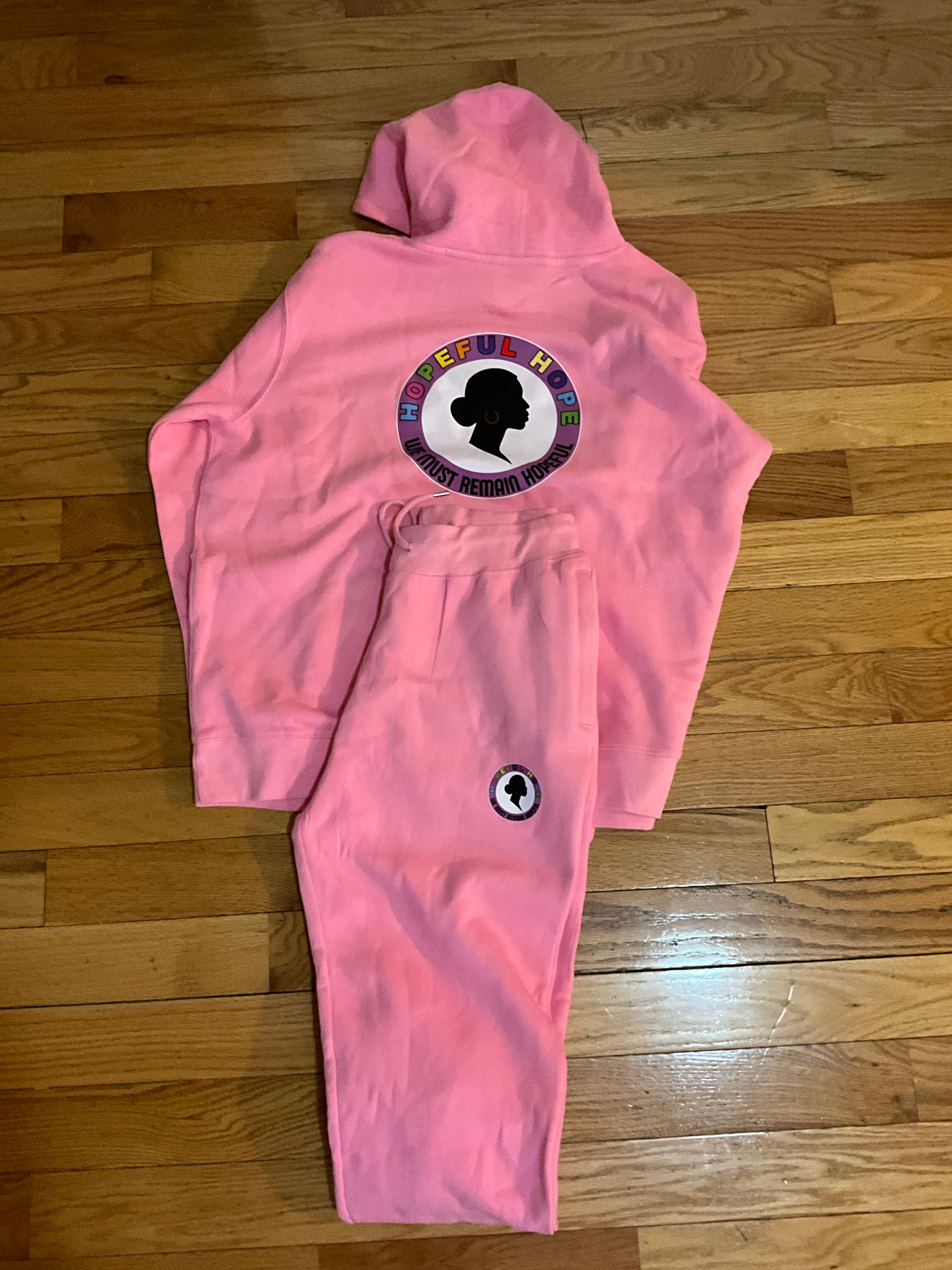 copy of Pink Sweatsuit with the logo on the back