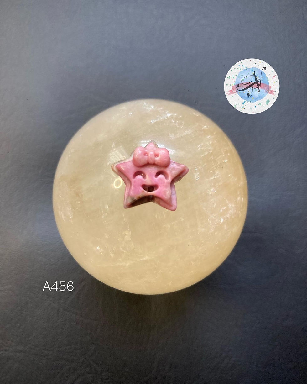 縮圖：A456 半玉化粉薔薇星星配飾