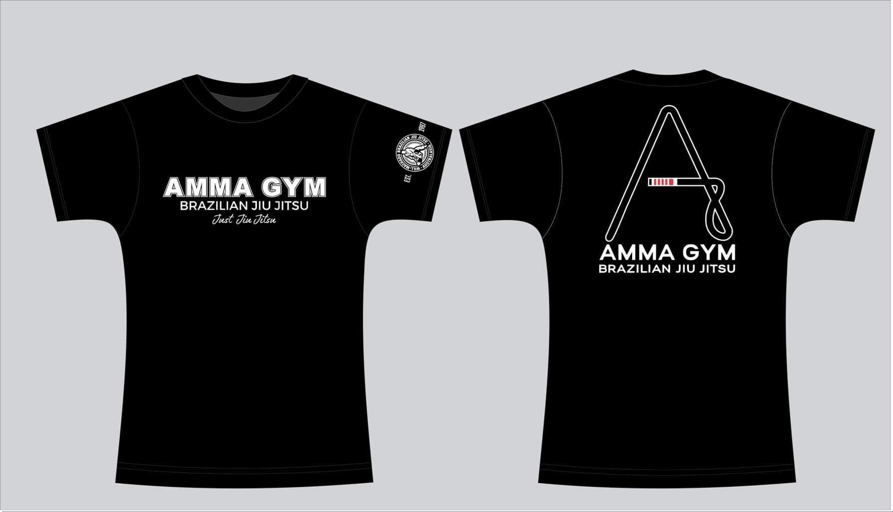 AMMA GYM BJJ BLACK ADULTS CLUB T-SHIRT