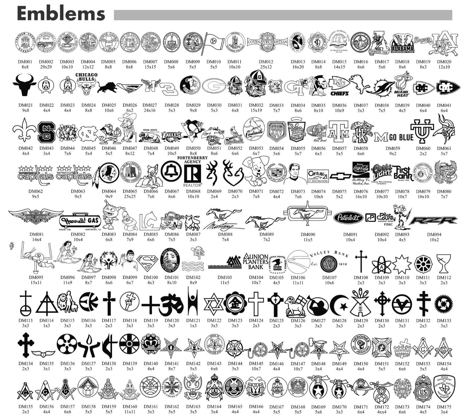 Basic Emblems Emblems | Designs