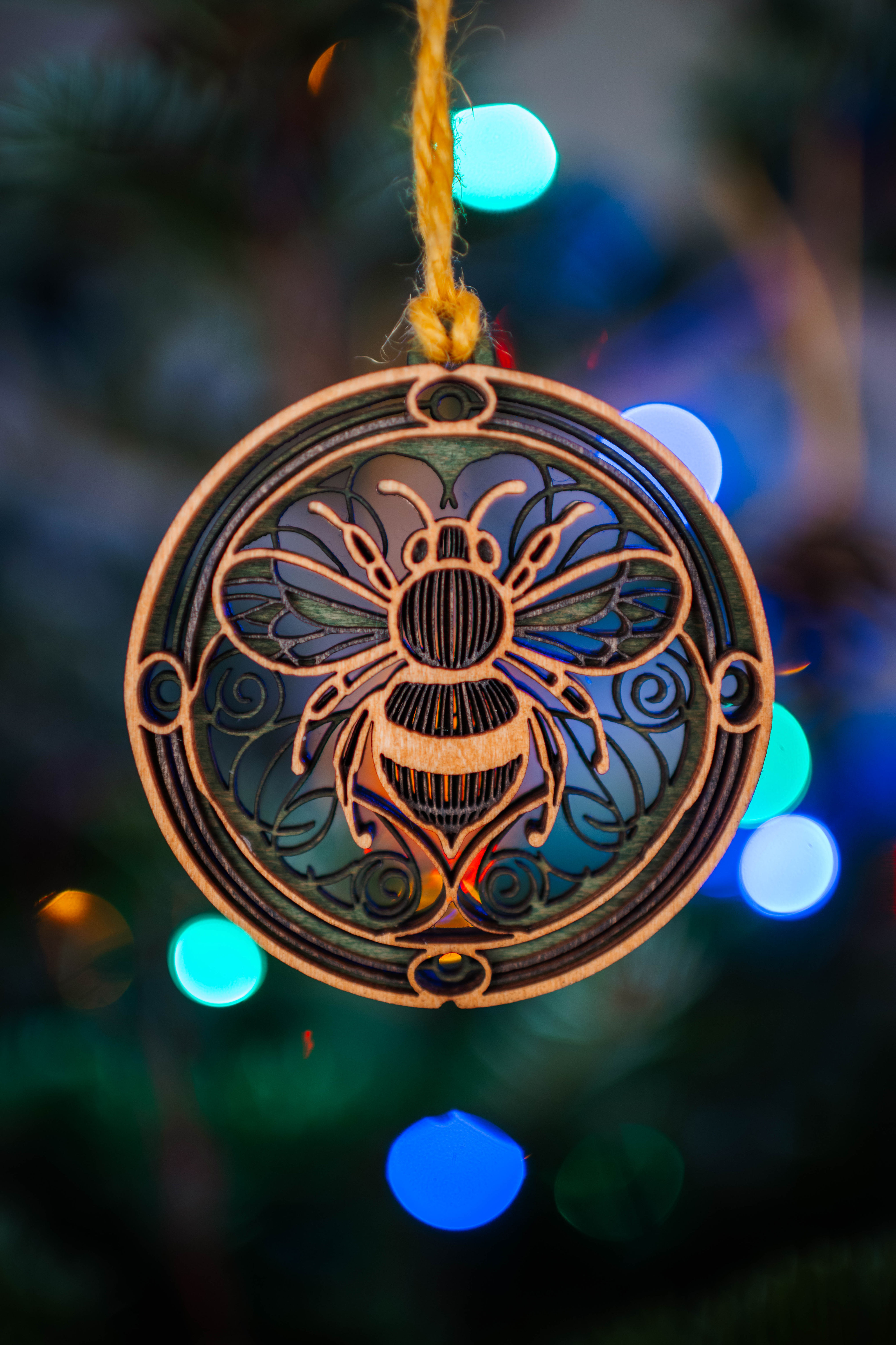 Double-Sided Bee Hanging Decoration