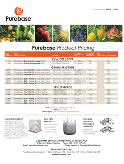 price sheet