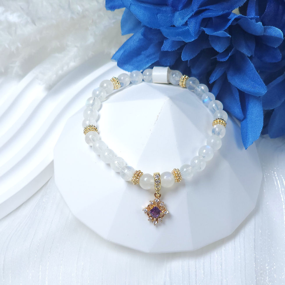 Thumbnail: 6mm Moonstone with Gold Hardware