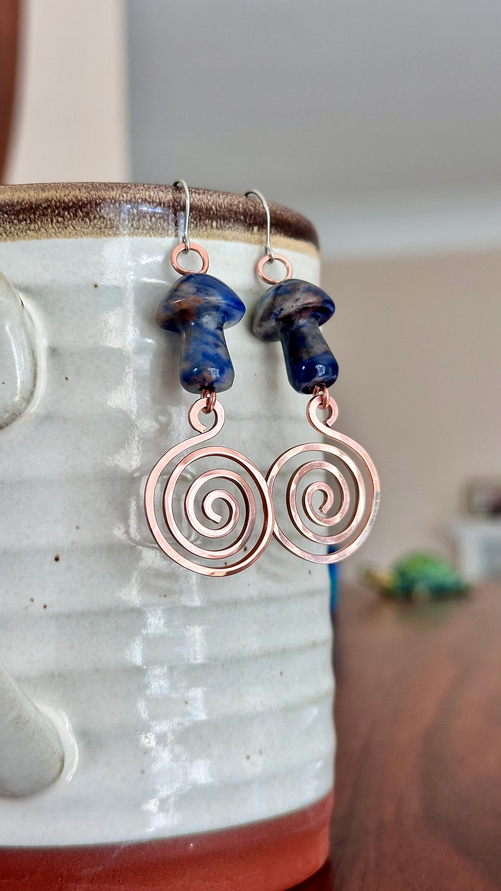 Thumbnail: “MYRA” Sodalite Mushroom Earrings