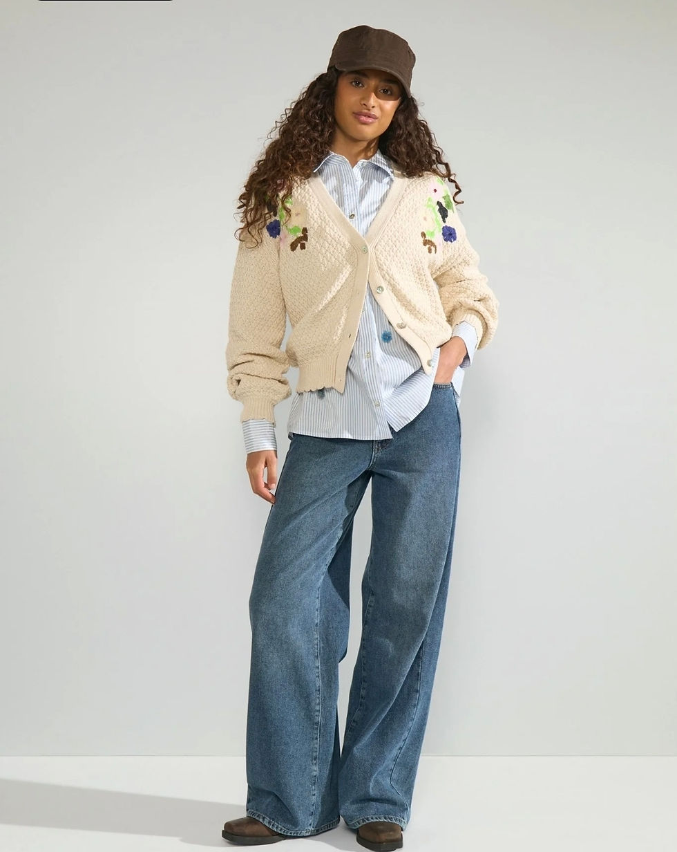 Miniatura: Cardigan panna ricami