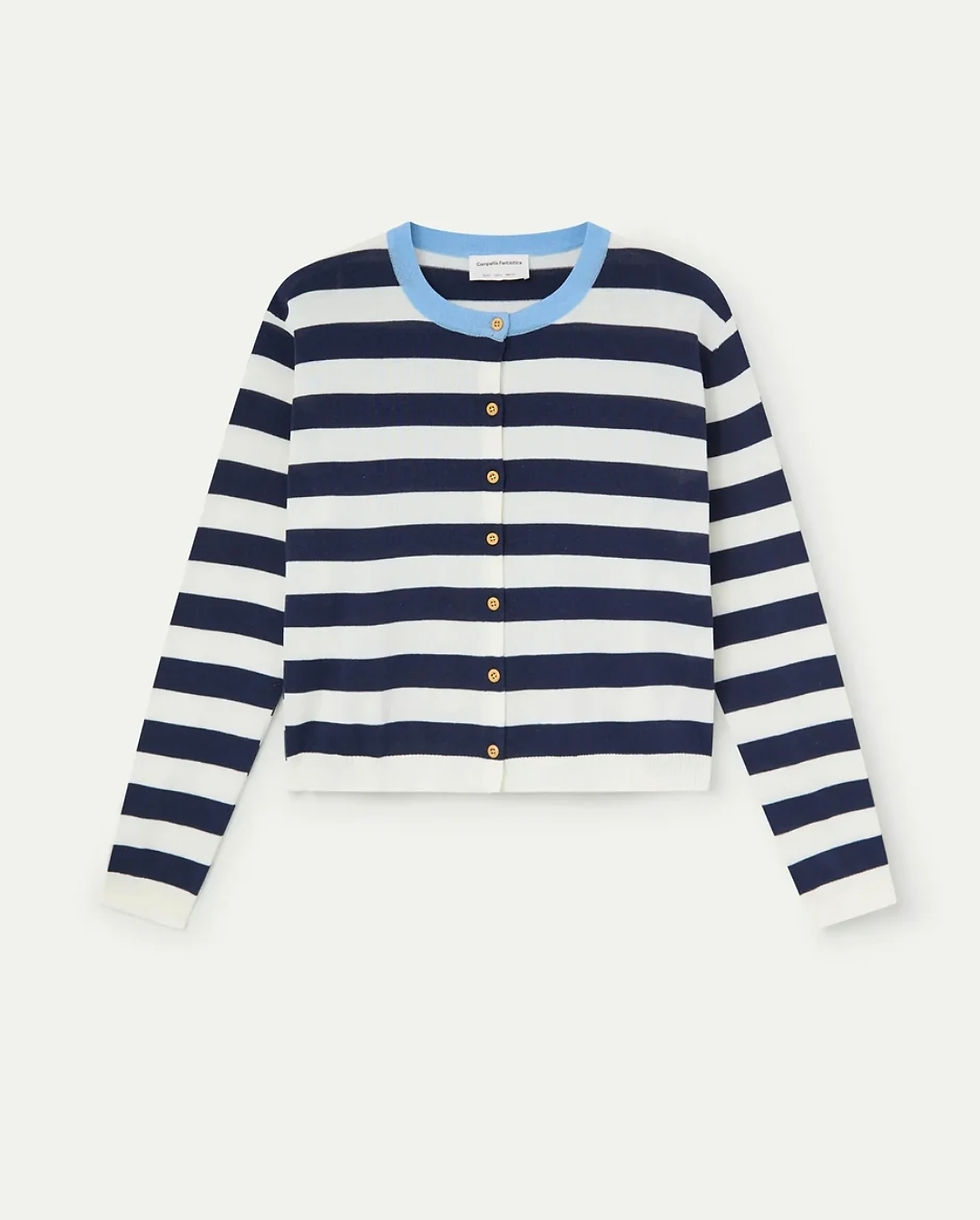 Miniatura: Cardigan righe blu
