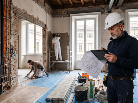 Direttore dei lavori durante la ristrutturazione di un appartamento a Milano
