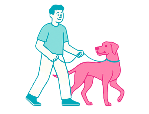 Cute dog and paw print pattern used in Fetch Hoboken branding background.