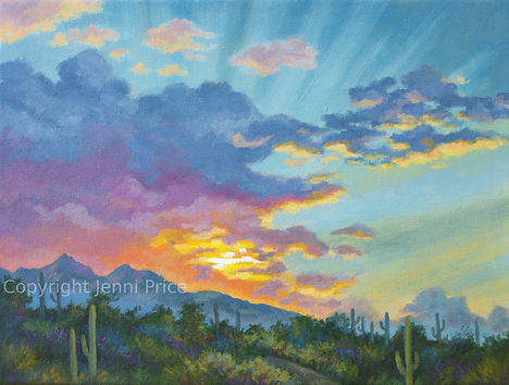 Acrylic Painting of Sonoran Light Show