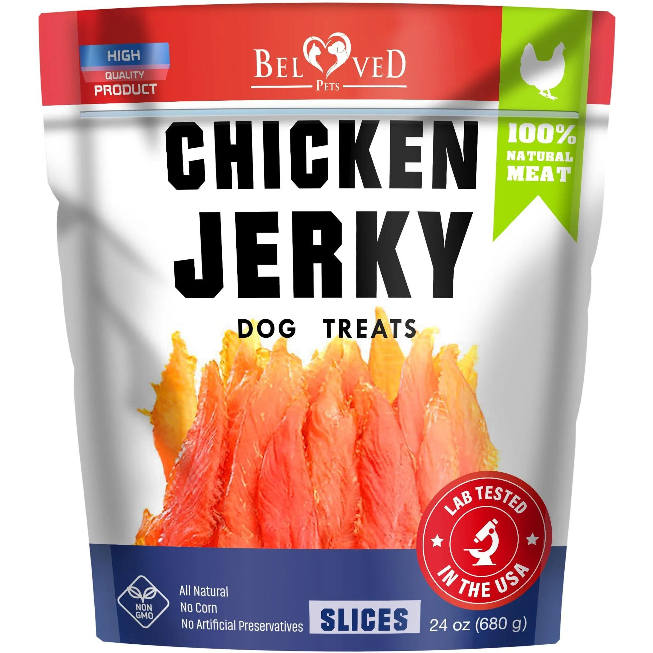 Chicken Jerky Dog Treats 1.5 Lb Human Grade Pet Snacks & Grain Free Organic Meat