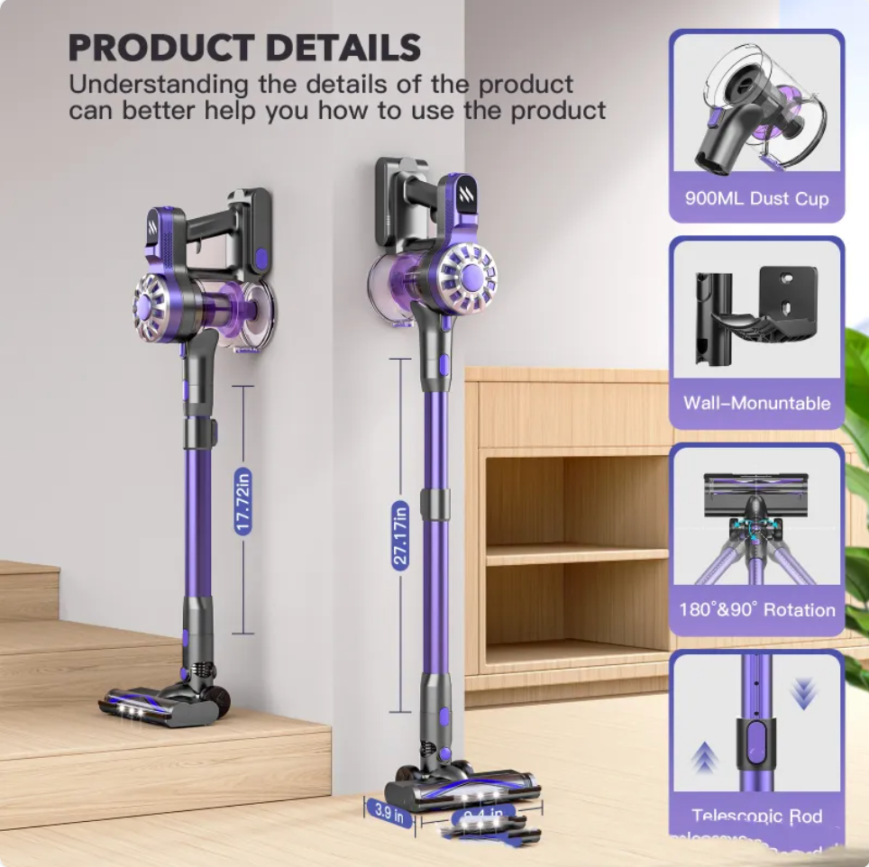 Thumbnail: Portable Telescopic Vacuum Cleaner for Household Cleaning