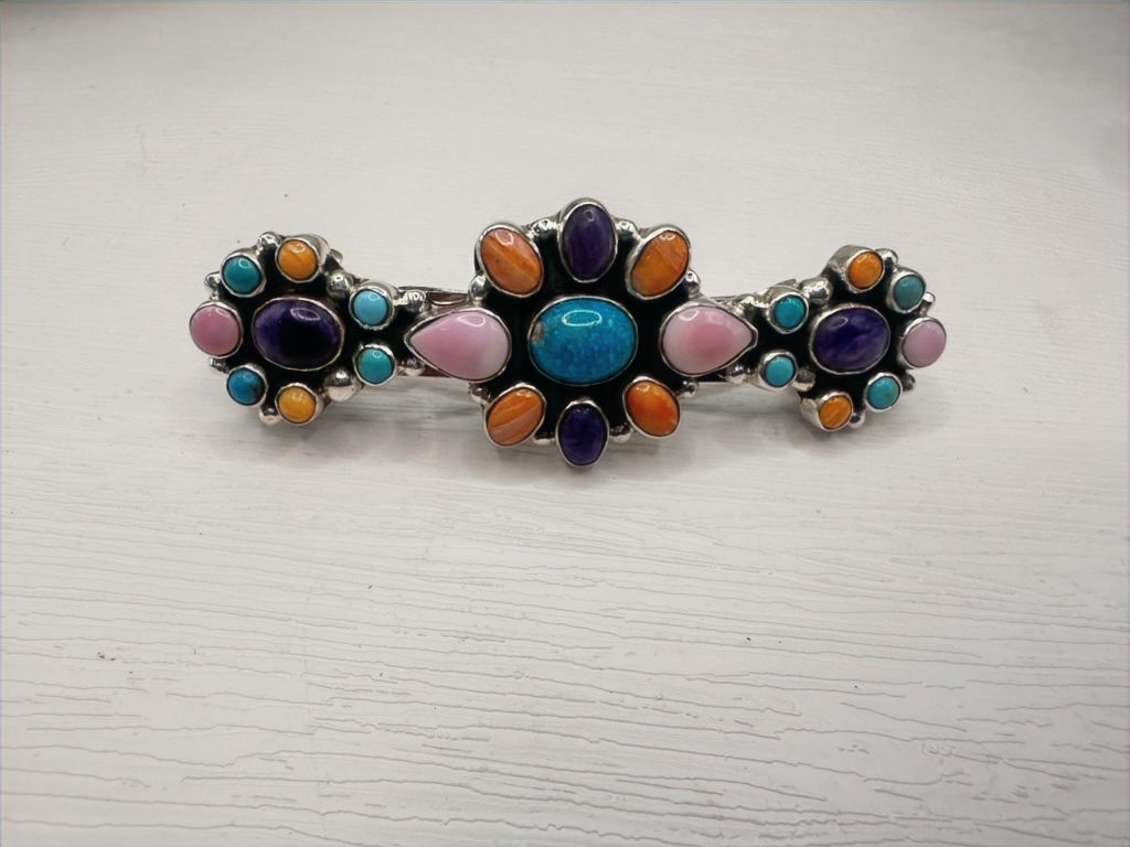 Multi Stone Hair Barrette
