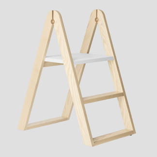 REECH by Gejst, Denmark. A modern minimalist stepladder available in three finishes: white, ash or black. Folding and comes with hanger to store when not in use.