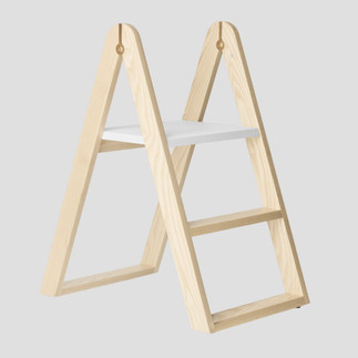 REECH by Gejst, Denmark. A modern minimalist stepladder available in three finishes: white, ash or black. Folding and comes with hanger to store when not in use.