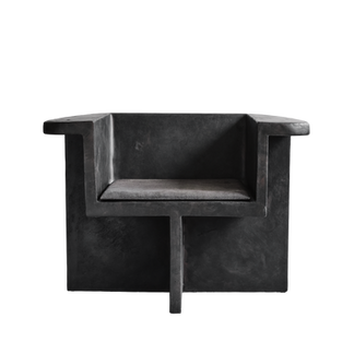 The Brutus Collection by 101 Copenhagen features a dining chair, lounge chair, coffee table and stool all cast in lightweight fibre concrete. Modern, minimalist architectural furniture that can be used in covered patios.