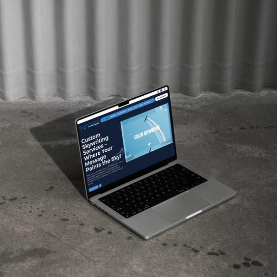 Laptop displaying website with text: Custom Storytelling Services. Seattle marketing automation agency. Marketing automation for Seattle small businesses