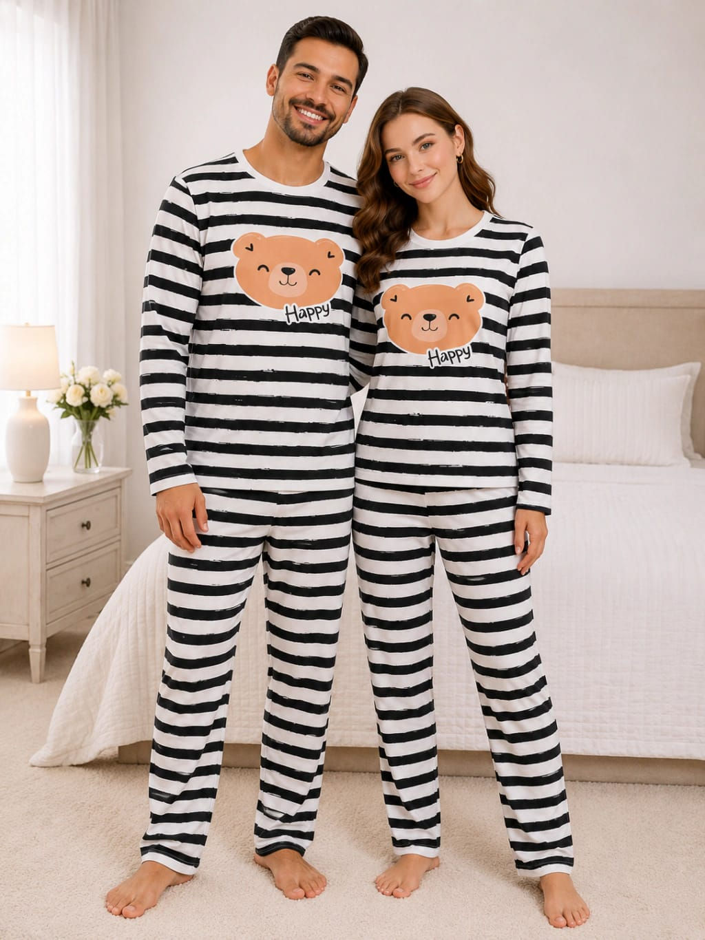 SOB ENCOMENDA - Casal Adulto Ursinho Preto E Branco