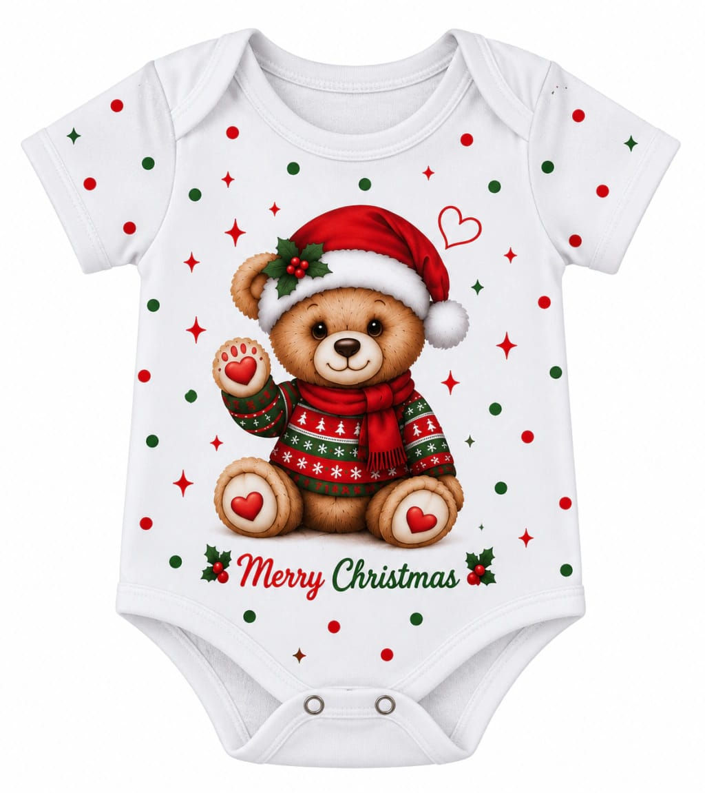 COLEÇÃO NATAL SOB ENCOMENDA - Pijama Bebê Ursinho Vermelho
