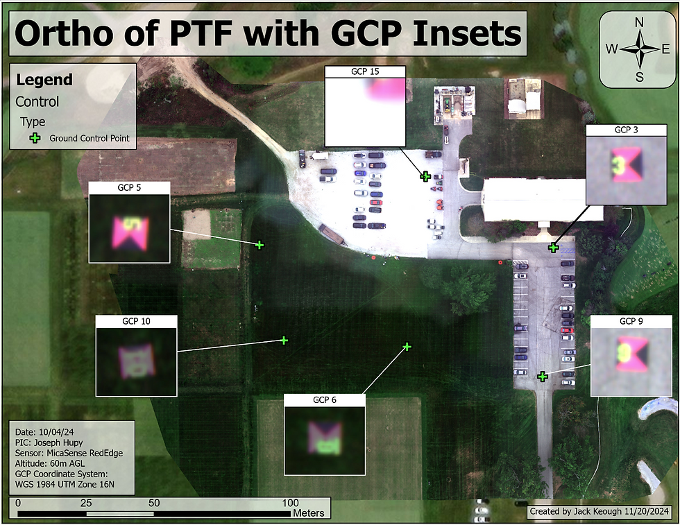 Figure 3: Orthomosaic with GCP Insets